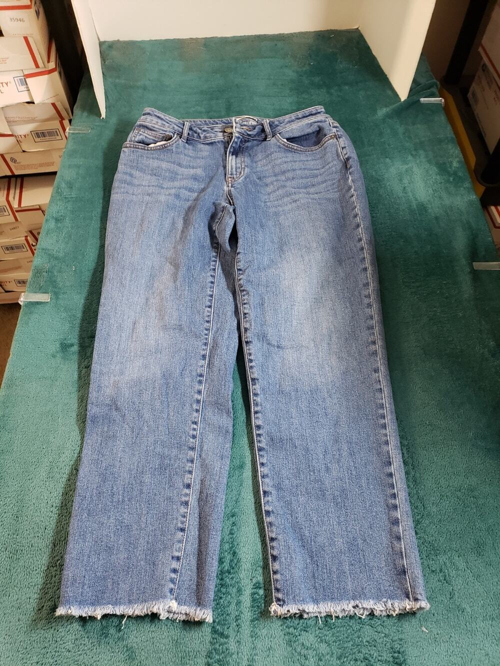 Loft Jeans Size 2 Womens Blue Denim Stretch Pants Mid Rise Curvy Boyfriend